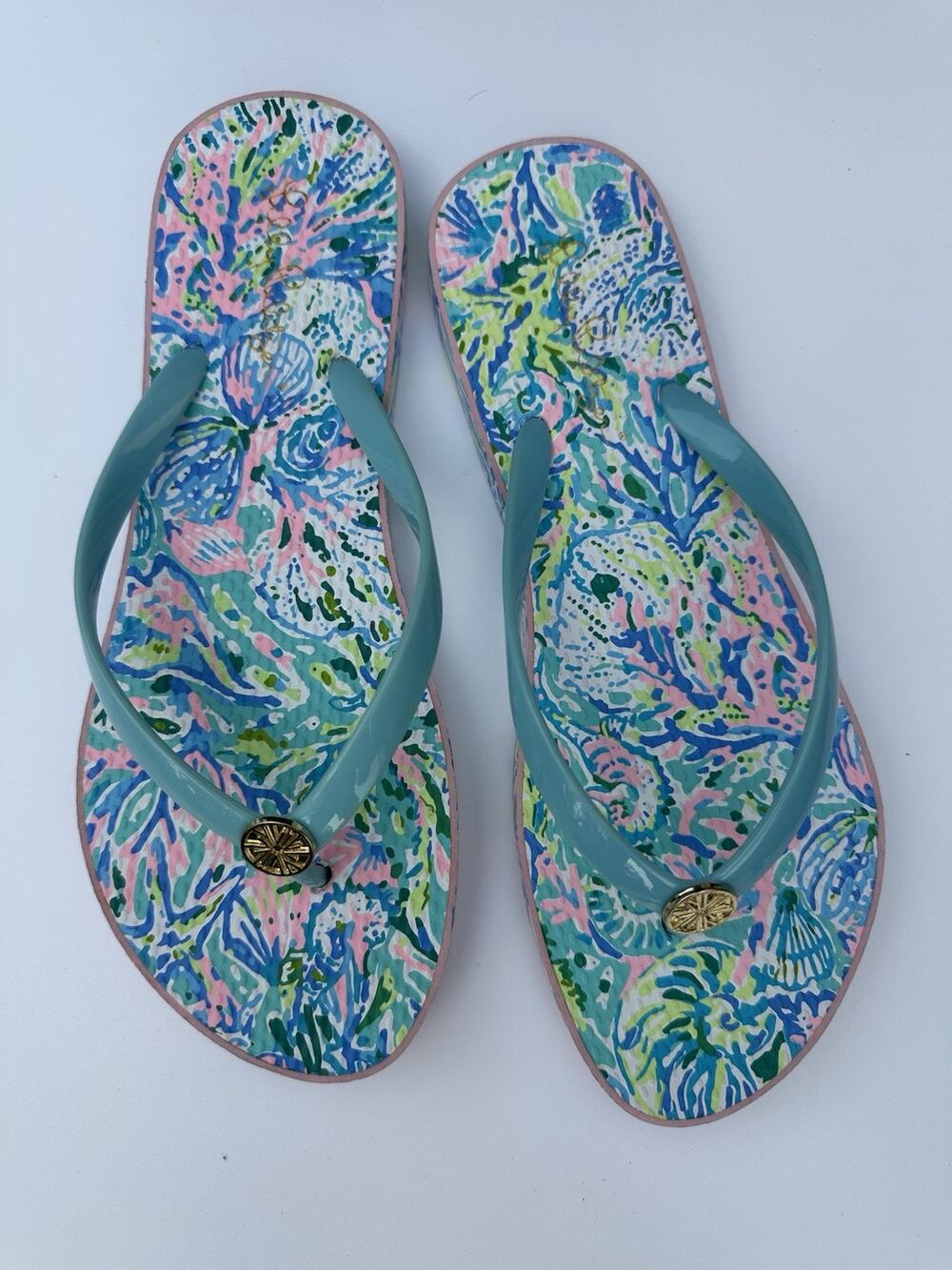 Lilly Pulitzer Resort POOL FLIP FLOPS Sandals Shoes 9/10